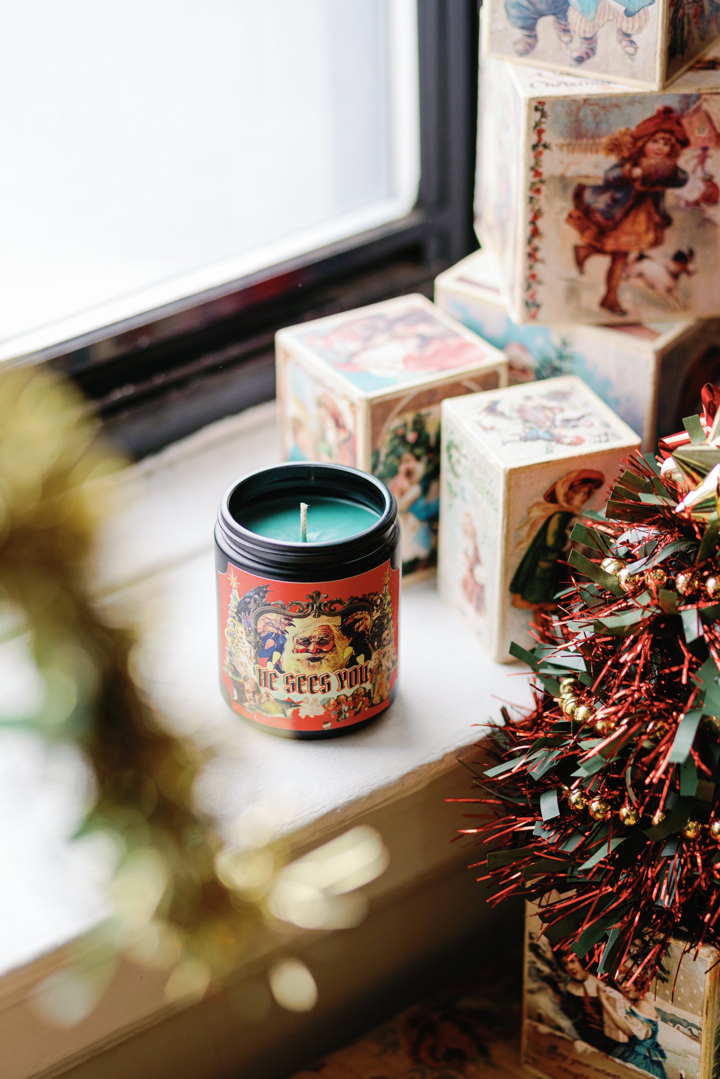 He Sees You Holiday Candle